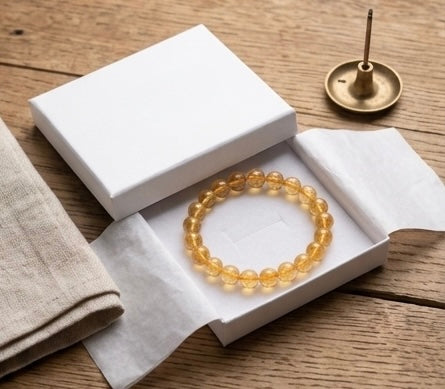 Natural Citrine Crystal Bracelet | AAA Grade 8mm Gemstone Beads | Healing Bracelet for Abundance & Positivity | Gift for Women & Men
