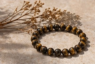 Natural Tiger Eye Crystal Bracelet | AAA Grade 8mm Gemstone Beads | Healing Bracelet for Courage & Strength | Gift for Women & Men