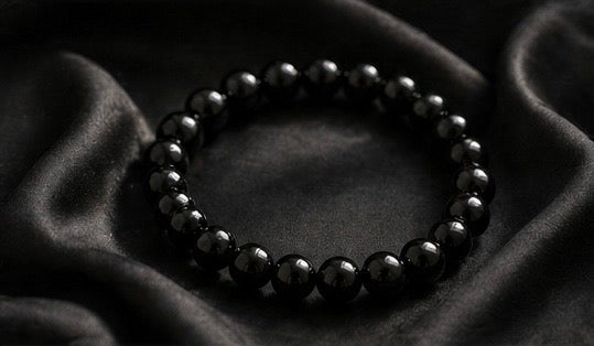Natural Black Obsidian Crystal Bracelet | AAA Grade 8mm Gemstone Beads | Healing Bracelet for Protection & Grounding | Gift for Women & Men