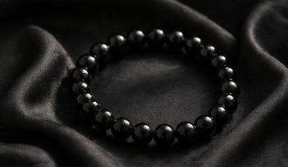 Natural Black Obsidian Crystal Bracelet | AAA Grade 8mm Gemstone Beads | Healing Bracelet for Protection & Grounding | Gift for Women & Men