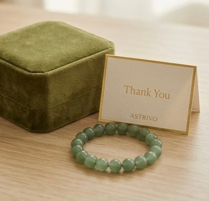 Natural Green Aventurine Crystal Bracelet | AAA Grade 8mm Gemstone Beads | Healing Bracelet for Luck & Prosperity | Gift for Women & Men