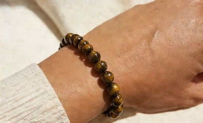 Natural Tiger Eye Crystal Bracelet | AAA Grade 8mm Gemstone Beads | Healing Bracelet for Courage & Strength | Gift for Women & Men