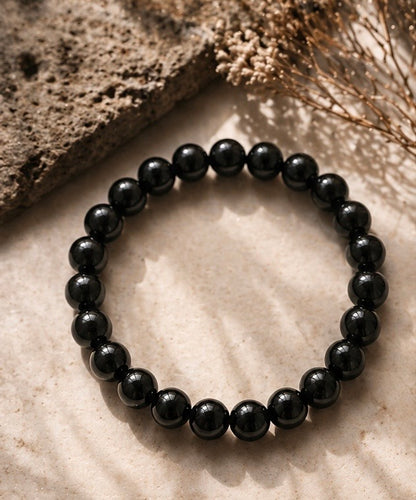 Natural Black Obsidian Crystal Bracelet | AAA Grade 8mm Gemstone Beads | Healing Bracelet for Protection & Grounding | Gift for Women & Men