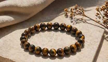 Natural Tiger Eye Crystal Bracelet | AAA Grade 8mm Gemstone Beads | Healing Bracelet for Courage & Strength | Gift for Women & Men