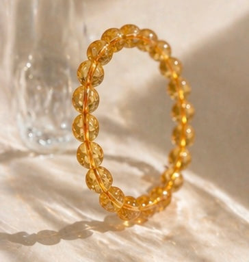 Natural Citrine Crystal Bracelet | AAA Grade 8mm Gemstone Beads | Healing Bracelet for Abundance & Positivity | Gift for Women & Men